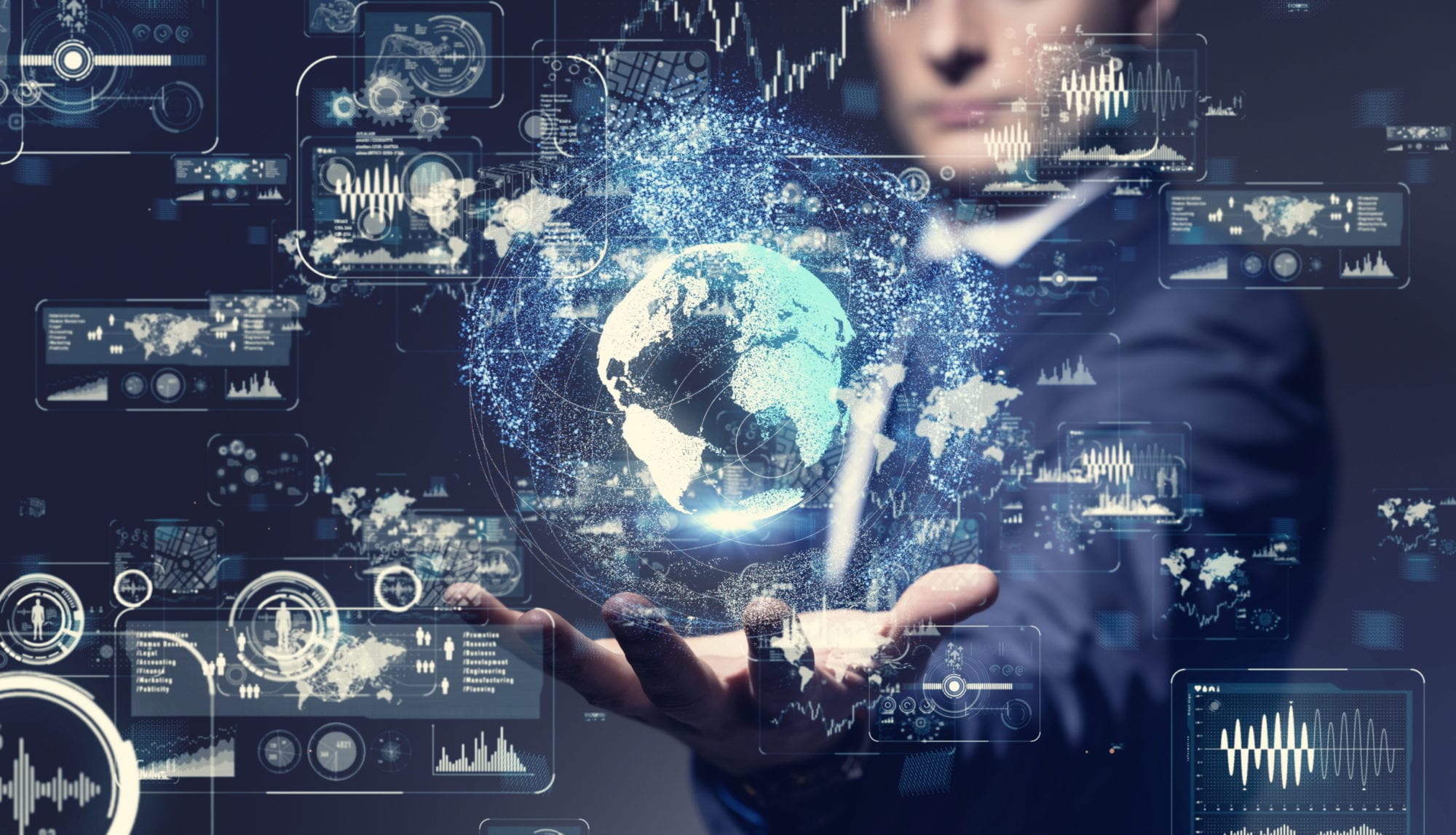 Global communication network concept.